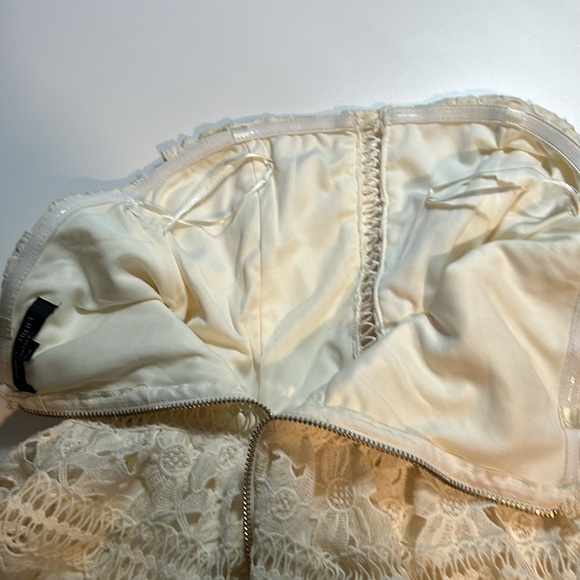 ROMEO & JULIET COUTURE CREAM LACE MINI STRAPLESS COCKTAIL DRESS SIZE S - Picture 12 of 16